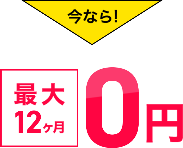 今なら！最大12ヶ月0円